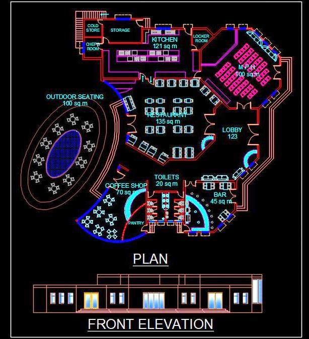 Clubhouse Free DWG - Architectural and Furniture Plan